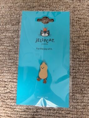 Jellycat Blue Enamel Peanut Pin - Cute Cat Collection